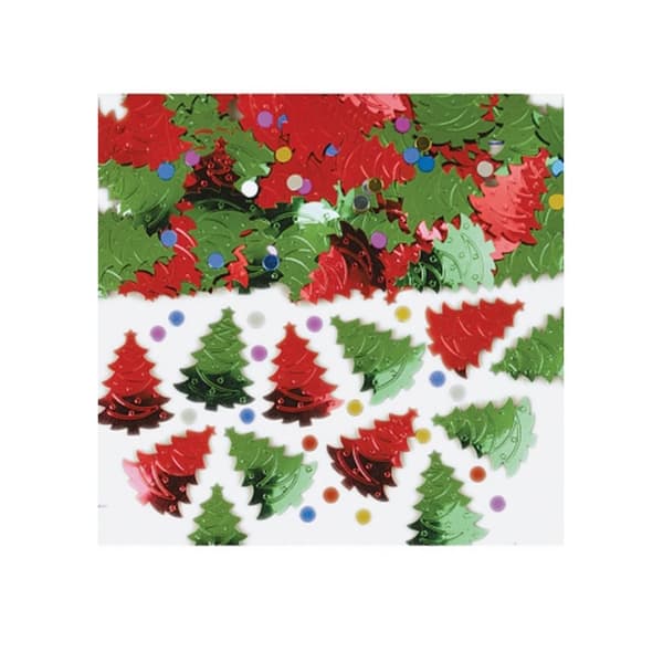 Amscan Metallic Christmas Tree Confetti Red/Green One Size