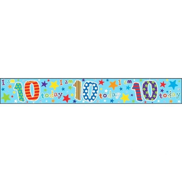 Simon Elvin 10th Birthday Foil Banner (6 Pack) Turquoise/Multicoloured 2.5m