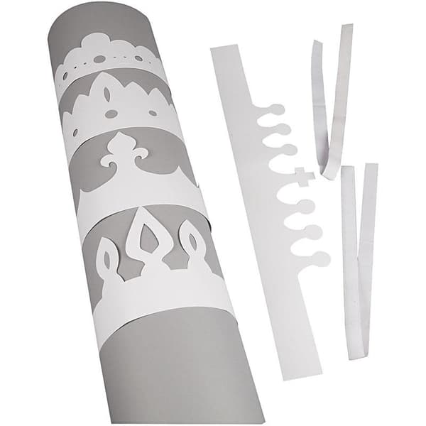 Kroner, H: 10-16,5 cm, L: 60 cm, 230 g, hvid, 5 stk./ 1 pk.
