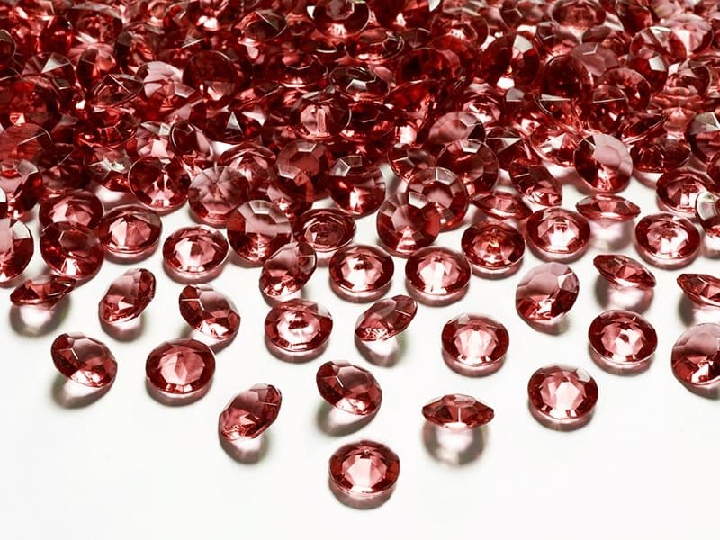 Diamantkonfetti vinröd