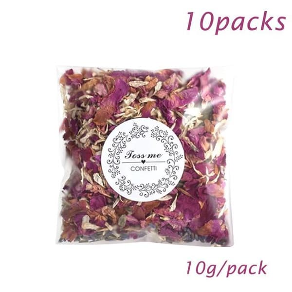 10 påsar X 10g torkade 100% naturliga rosenblad för bröllop, biologiskt nedbrytbara, bred applikation