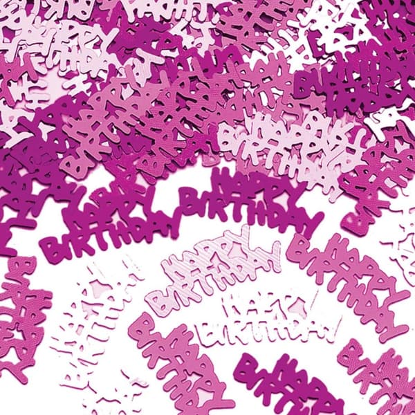 Amscan Metallic Happy Birthday konfetti Pink One Size