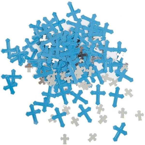 Unique Party Foil Radiant Cross Confetti Blue/Silver One Size