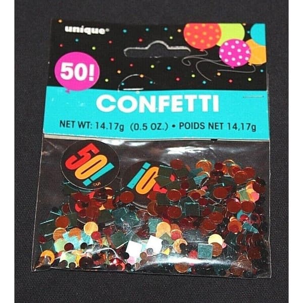 Unique Party Cheer 50th Birthday Confetti Multicoloured One Size