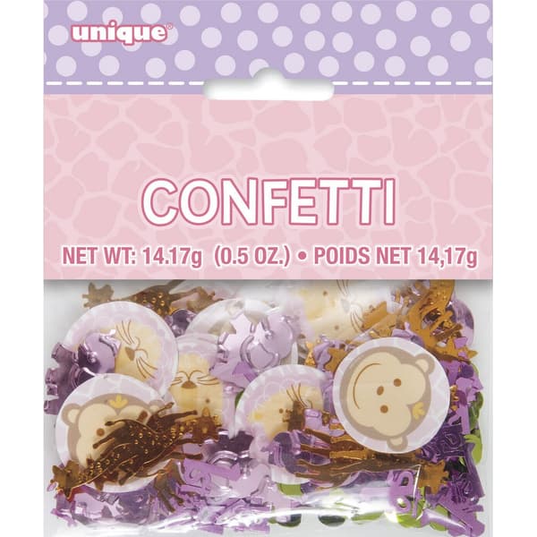 Unique Party Safari 1st Birthday Confetti Pink/Gold One Size