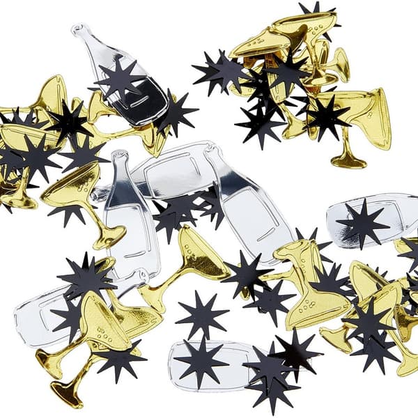 Amscan New Years Eve Confetti Black/Gold/Silver One Size