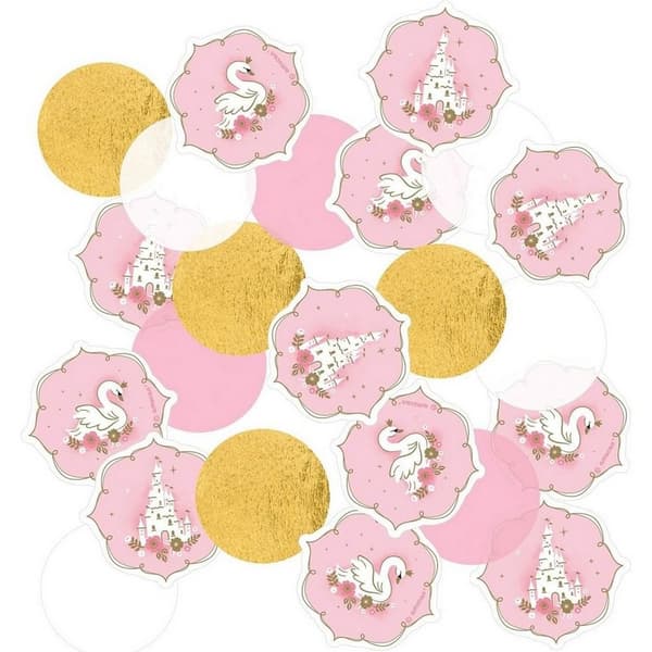 Amscan Princess For A Day Paper Birthday Confetti Pink/White/Gold One Size