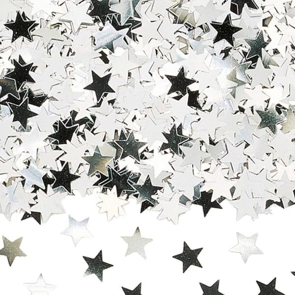 Amscan Metallic Stars Confetti Silver/Black One Size
