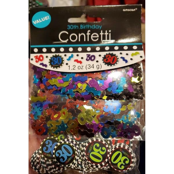 Amscan Blandad konfetti för 30-årsdagen (3-pack) Multicoloured One Size
