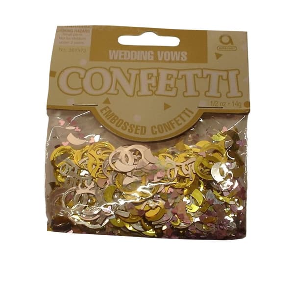 Amscan Wedding Vows Confetti Gold One Size