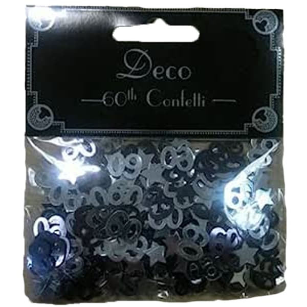 Spot on Gifts Foil 60th Birthday Confetti Silver/Black One Size