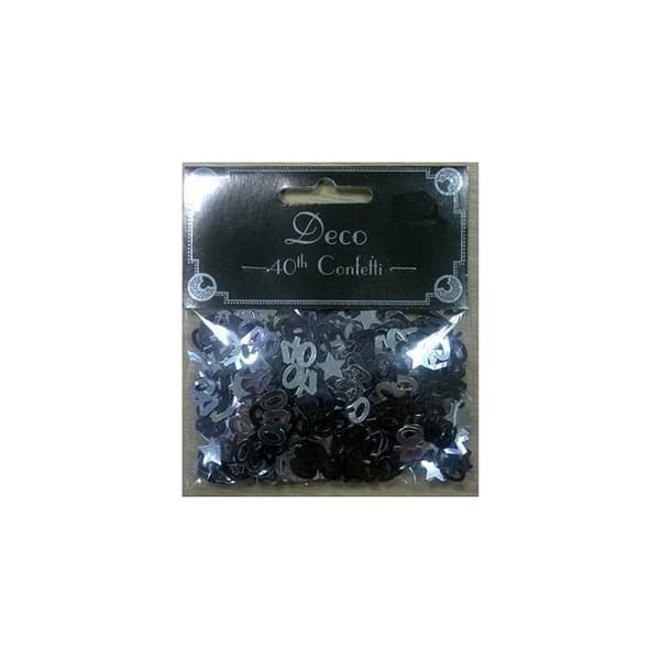 Foil Stars 40th Confetti Silver/Black One Size