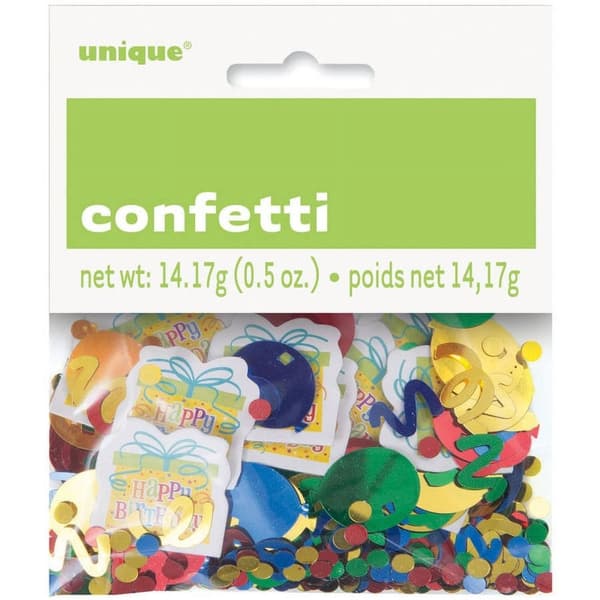 Unique Party Happy Birthday Confetti Multicoloured One Size