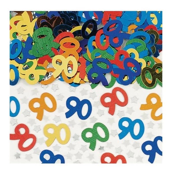 Amscan Metallic 90th Confetti Multicoloured One Size