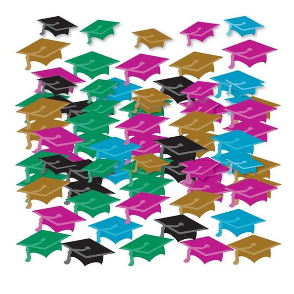 Amscan Mini Graduation Cap Confetti Multicoloured One Size