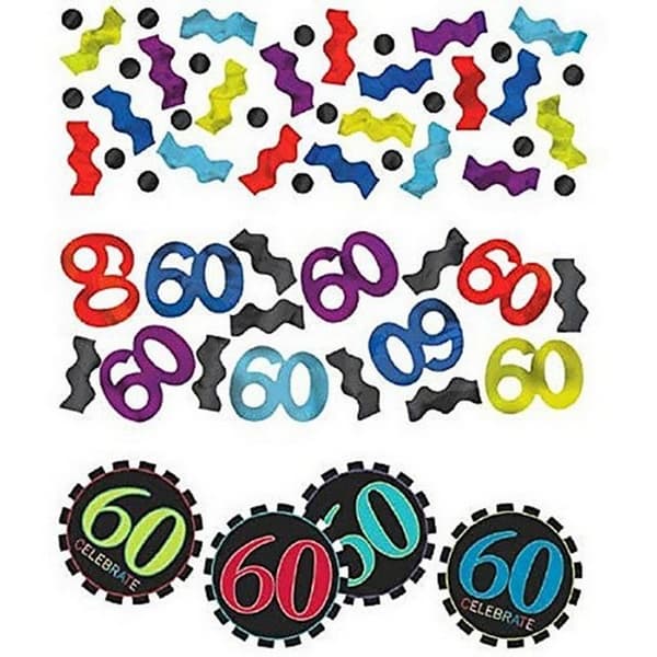Amscan Number 60th Birthday Confetti (Pack of 3) Multicoloured One Size