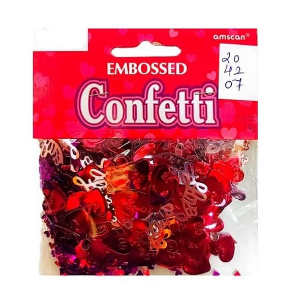 Amscan Embossed Confetti Red/Gold One Size