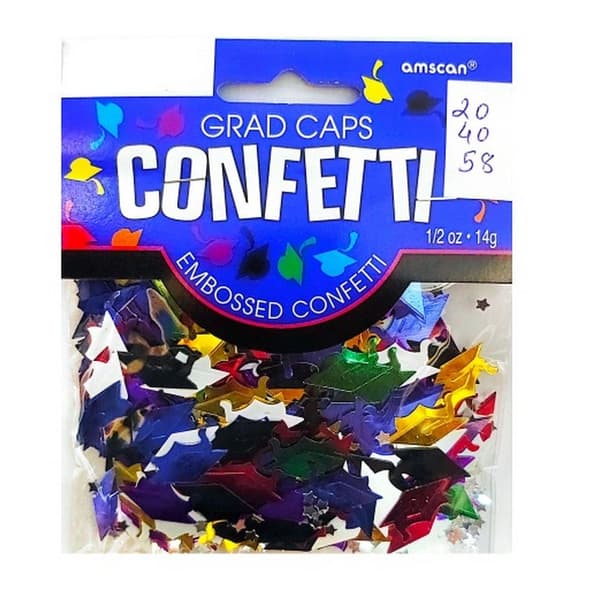 Amscan Graduation Cap Confetti Multicoloured One Size