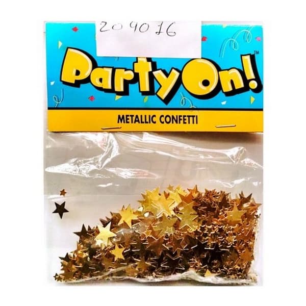 Party On! Mini Metallic Stars Confetti Gold One Size