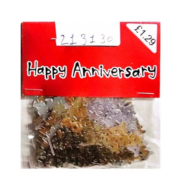 Cut Out Anniversary Confetti Gold/Silver One Size