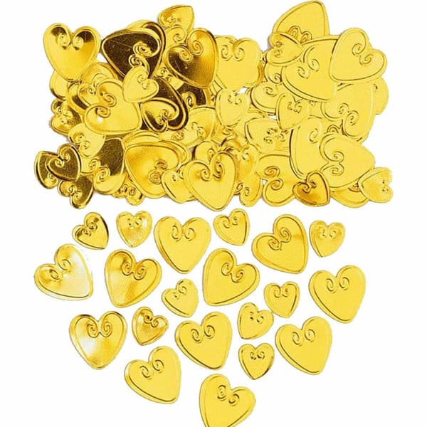 Amscan Embossed Metallic Hearts Confetti Gold One Size
