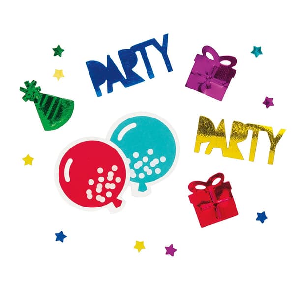 Unique Party Foil Shapes Birthday Confetti Multicoloured One Size