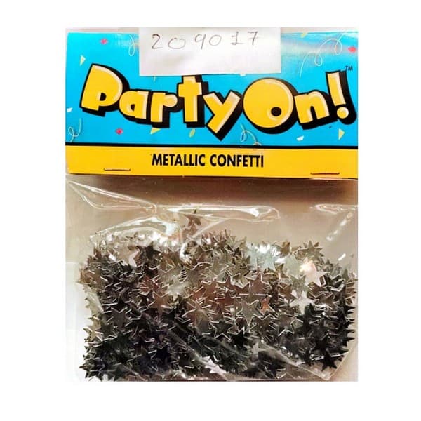 Party On! Metallic Stars Confetti Silver One Size