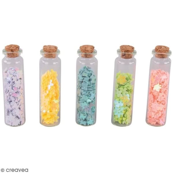 Flowers and Butterflies Confetti - 5 färger - 5 x 10 g