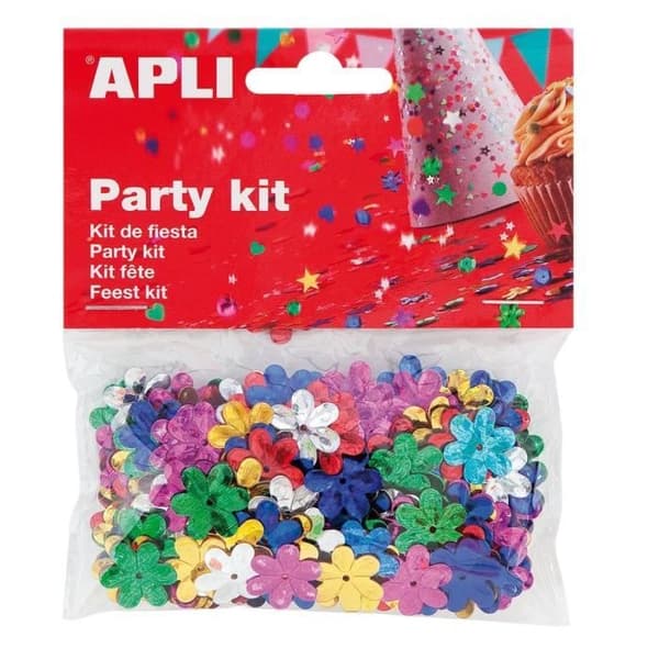 APLI Assorted Metallic Flowers Confetti Bag 14 gr