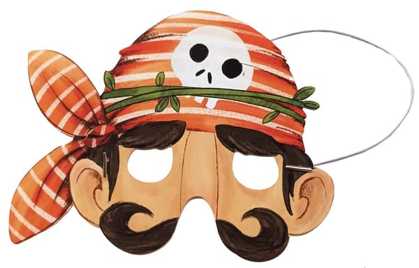 Ansiktsmasker og skattejakt Pirater 5-pakning Fridolin
