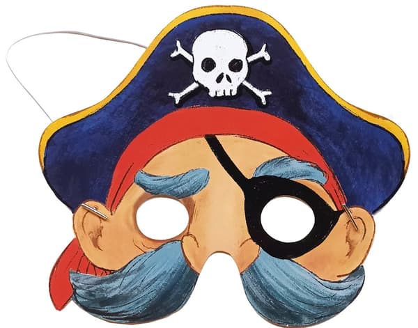 Ansiktsmasker og skattejakt Pirater 5-pakning Fridolin