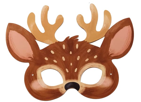 Ansiktsmasker och skattjakt Skogens djur 5-pack Fridolin