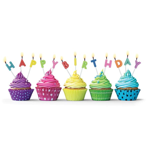 Tårtljus Happy Birthday höjd 7 cm Legami
