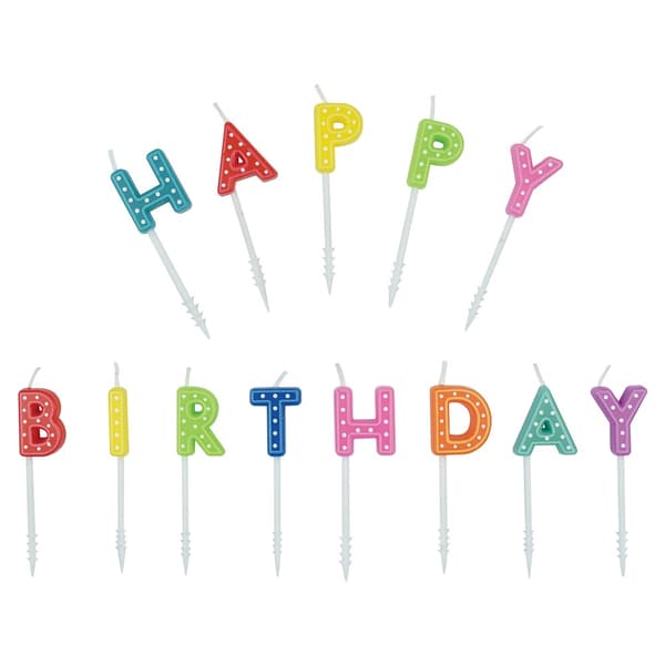 Tårtljus Happy Birthday höjd 7 cm Legami