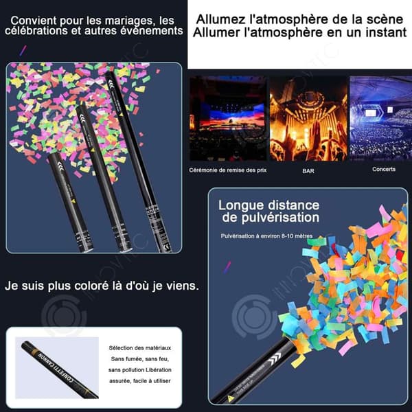 INN Confetti Cannons 12 st Party Popper för prisceremonier Pubar Konserter Multicolor Confetti Cannon