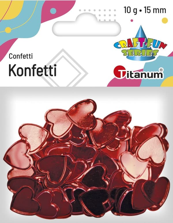 Hjertekonfetti 10g 15mm Titanium