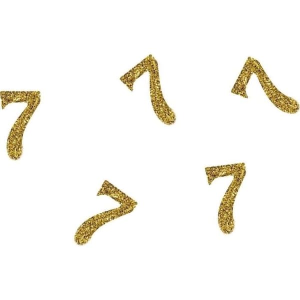 Glitterkonfetti - PTIT CLOWN - Siffra 7 - Paket med 50 - Höjd 2,5 cm - För barn
