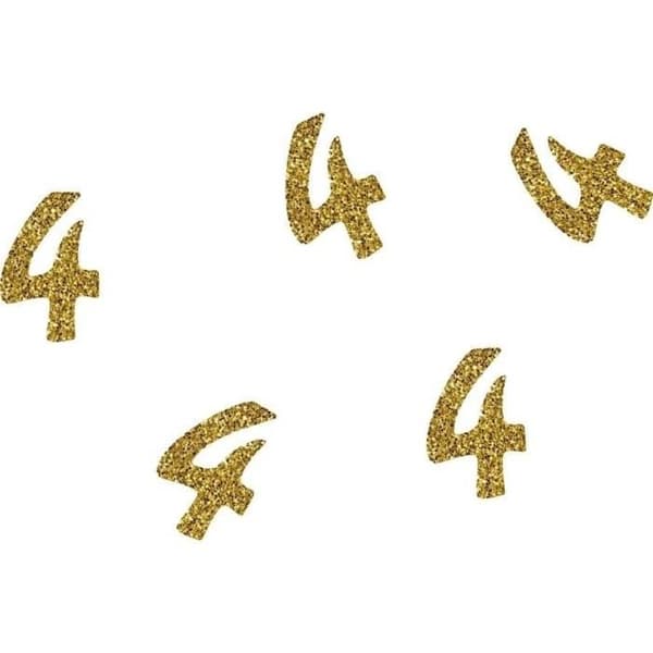 P'TIT Clown re21035 - 50-pack glittrande konfetti Siffra 4 Guld