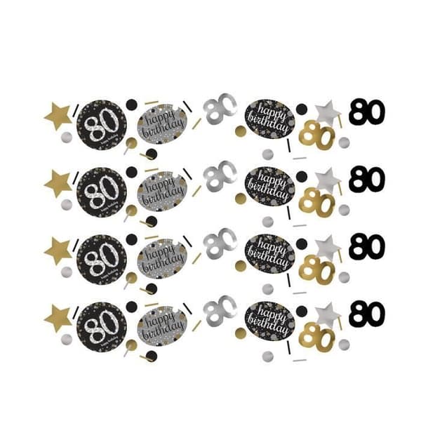 Amscan confetti 80 år guld/silver 34 gram