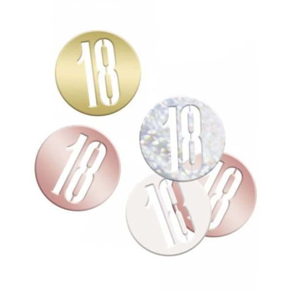 Bordskonfetti 18 år flerfärgad metallic 14 g