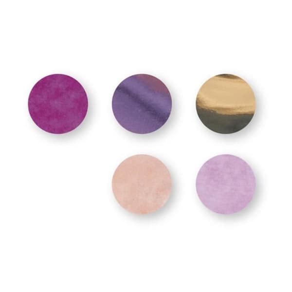 Konfetti, 2cm ø, mörkrosa, guld, rosa, tab-bag 30g