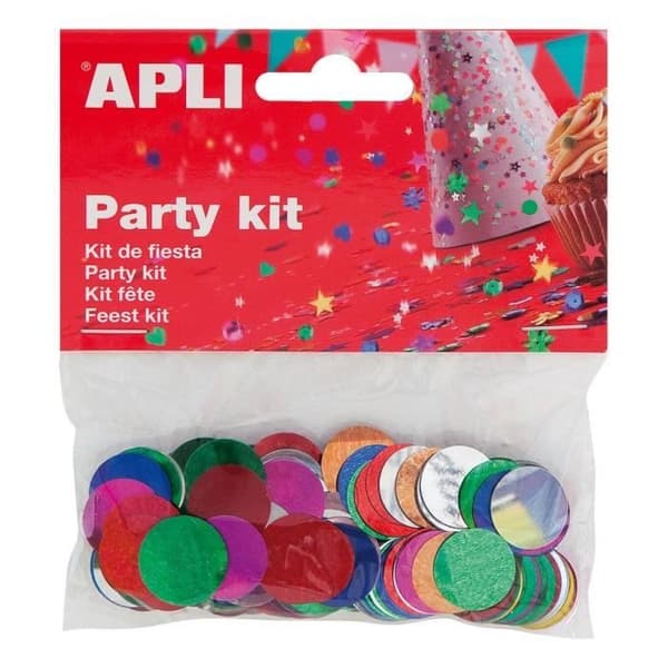 APLI Assorted Round Metallic Confetti Bag 14 gr