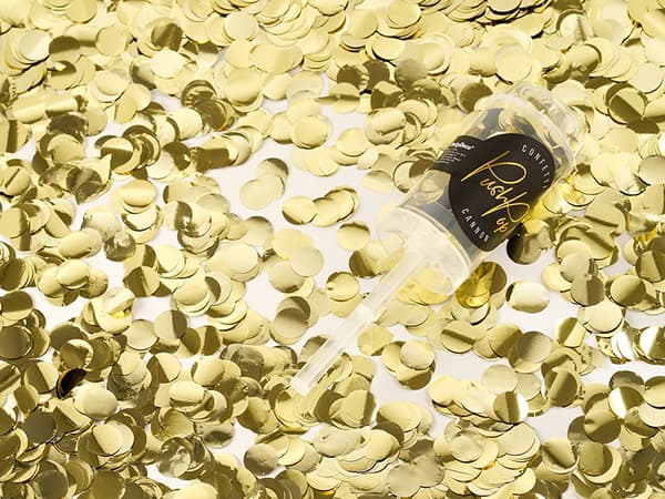 Push pop konfetti guld