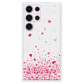 Miniatyrbild 1 av 6: Silicone-förstärkt tryckt skal kompatibelt med Samsung Galaxy S23 Ultra Hjärtans konfetti rosa