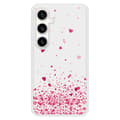 Miniatyrbild 1 av 6: Siliconfodral med förstärkt tryck kompatibel med Samsung Galaxy S23 FE Rosa Hjärtkonfetti