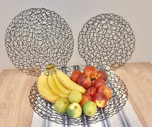 Snygga handgjorda skålar i stålsmide, 3 stycken, olika storlekarx 4 set