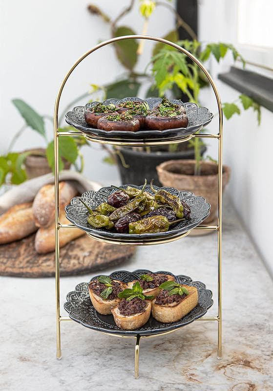 Tallriksställ / trippelställ Guld Cult Design