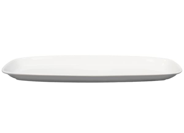 Langt rektangulært porcelænsfad - afrundede kanter - 2-pakning