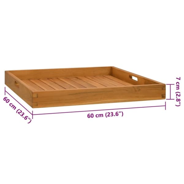 vidaXL serveringsbakke 60x60 cm massivt teaktræ