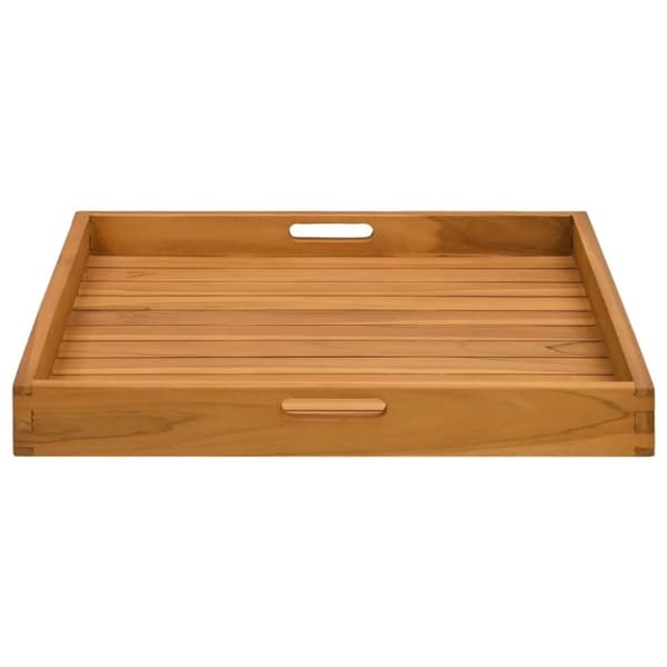 vidaXL serveringsbakke 60x60 cm massivt teaktræ